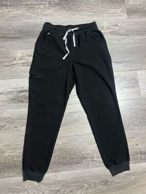 FIGS Zamora High Waisted Jogger Scrub Pants Women's Medium  Black Regular Fit